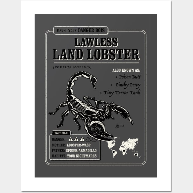 Lawless Land Lobster Wall Art by dumbshirts